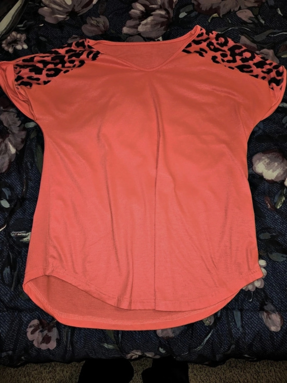 Neon Pink Animal Print Short Sleeve Top